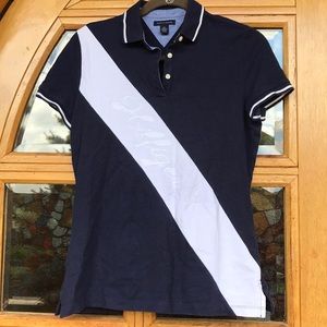 Tommy Hilfiger Navy & White Polo Shirt.